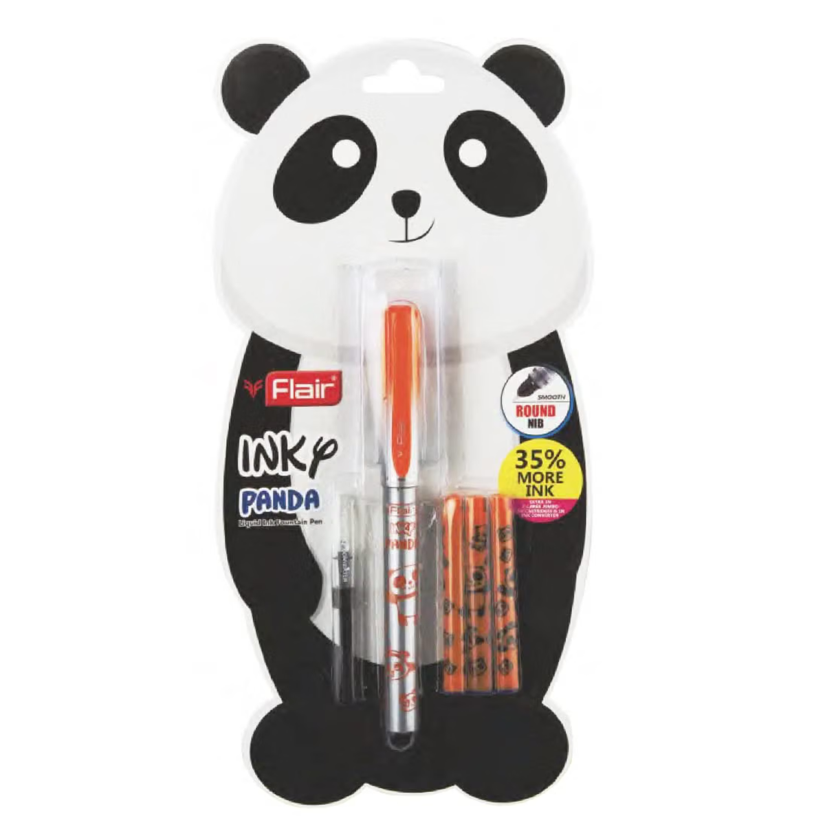 Flair Inky Panda Fountain Pen | Includes 3 Cartridges and Converter