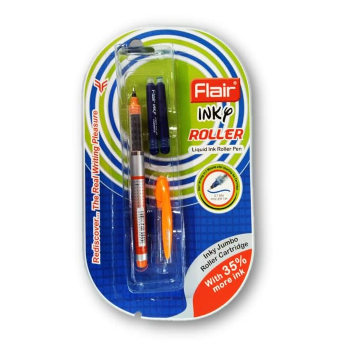 Flair Inky Roller Pen | Includes 2 Cartridges