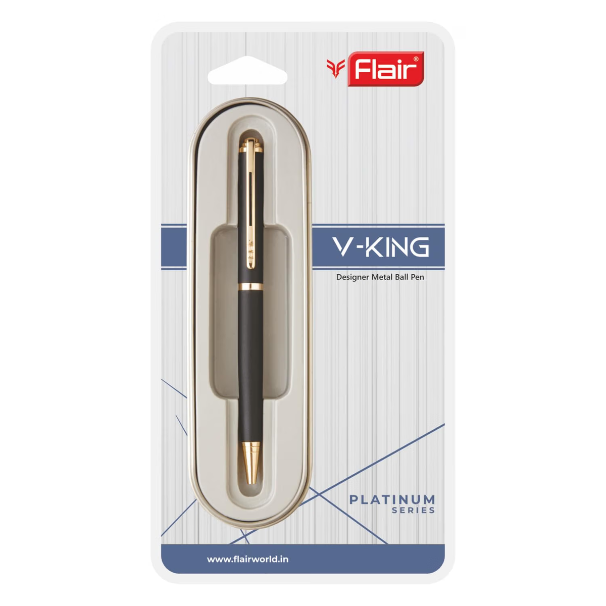Flair Platinum V-King Ball Pen | Ink Colour - Blue