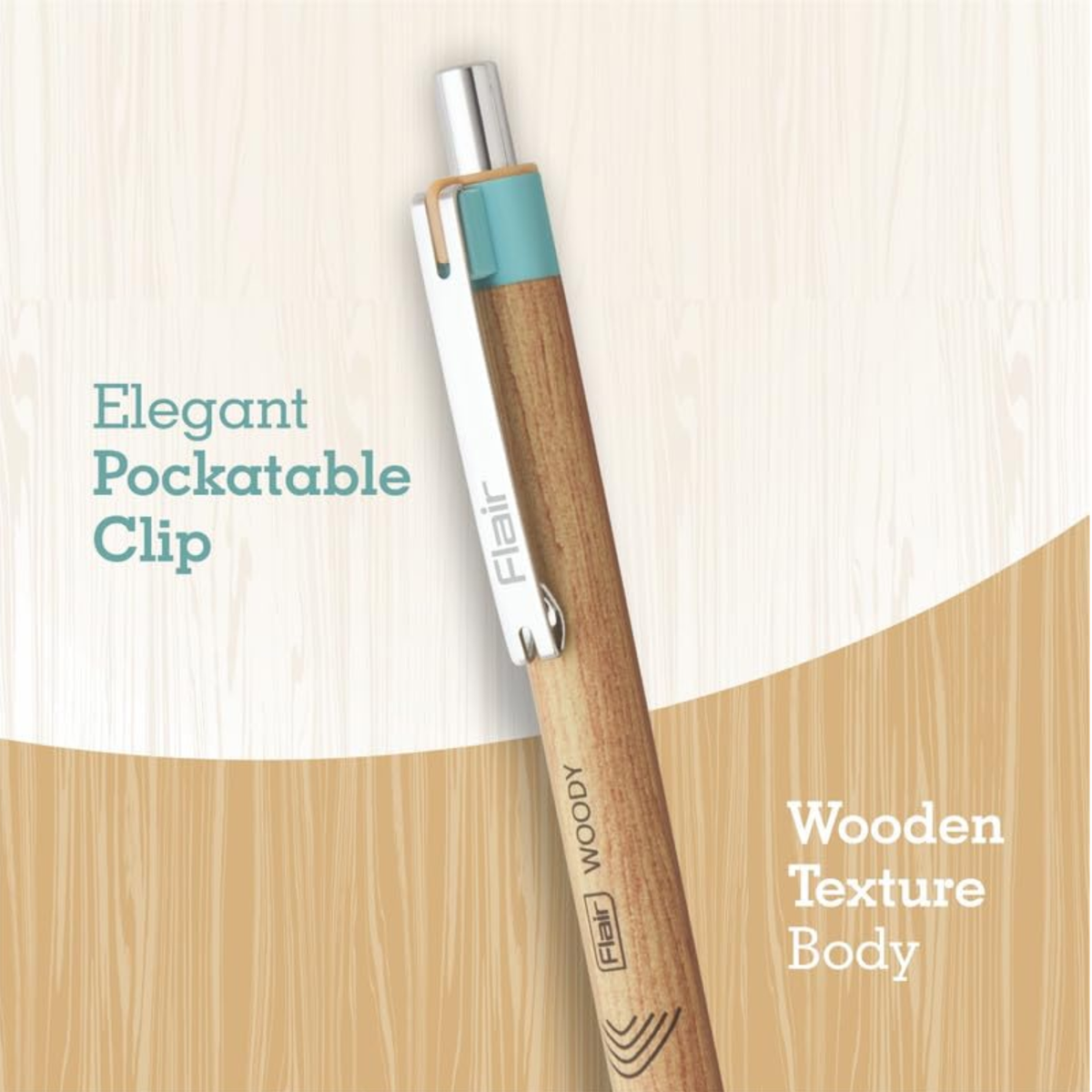 Flair Woody Cliq Ball Pen | Ink Colour - Blue and Black