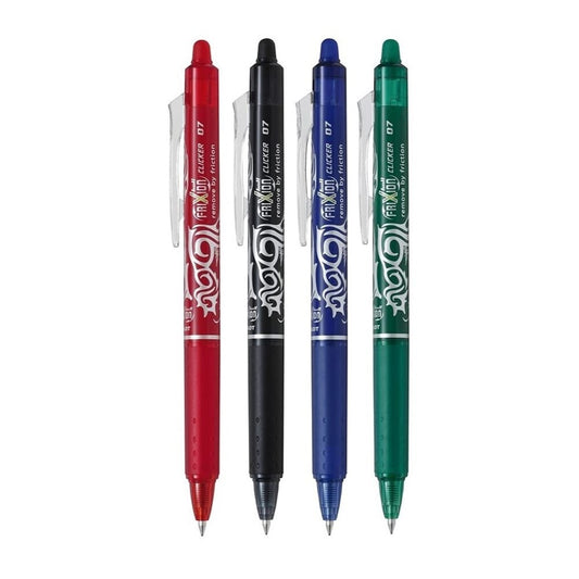 Pilot Frixion Clicker 0.7mm Fine Point Roller Ball Pen with Comfortable Dimpled Grip & Inbuild Eraser