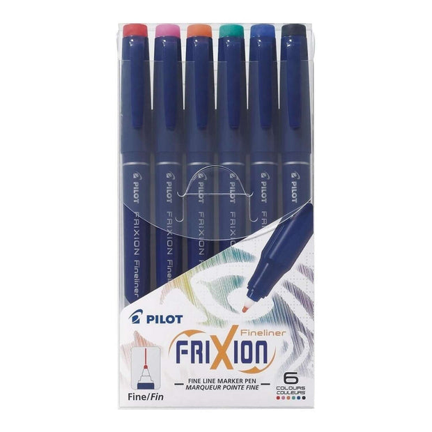 Pilot Frixion Fineliner Pens Assorted Colours in a pack showcasing vibrant ink options