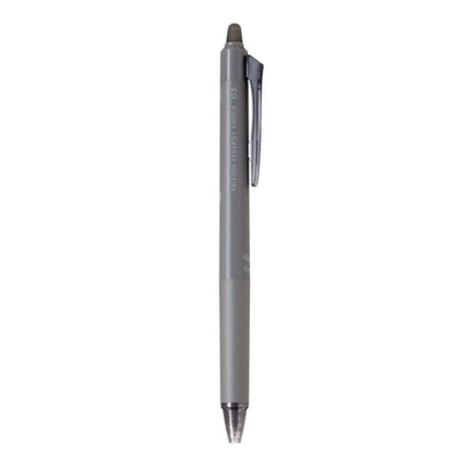 Pilot Frixion Synergy Knock 05 Roller Ball Pen with Inbuilt Eraser in grey color, featuring a precise tip and erase capability.