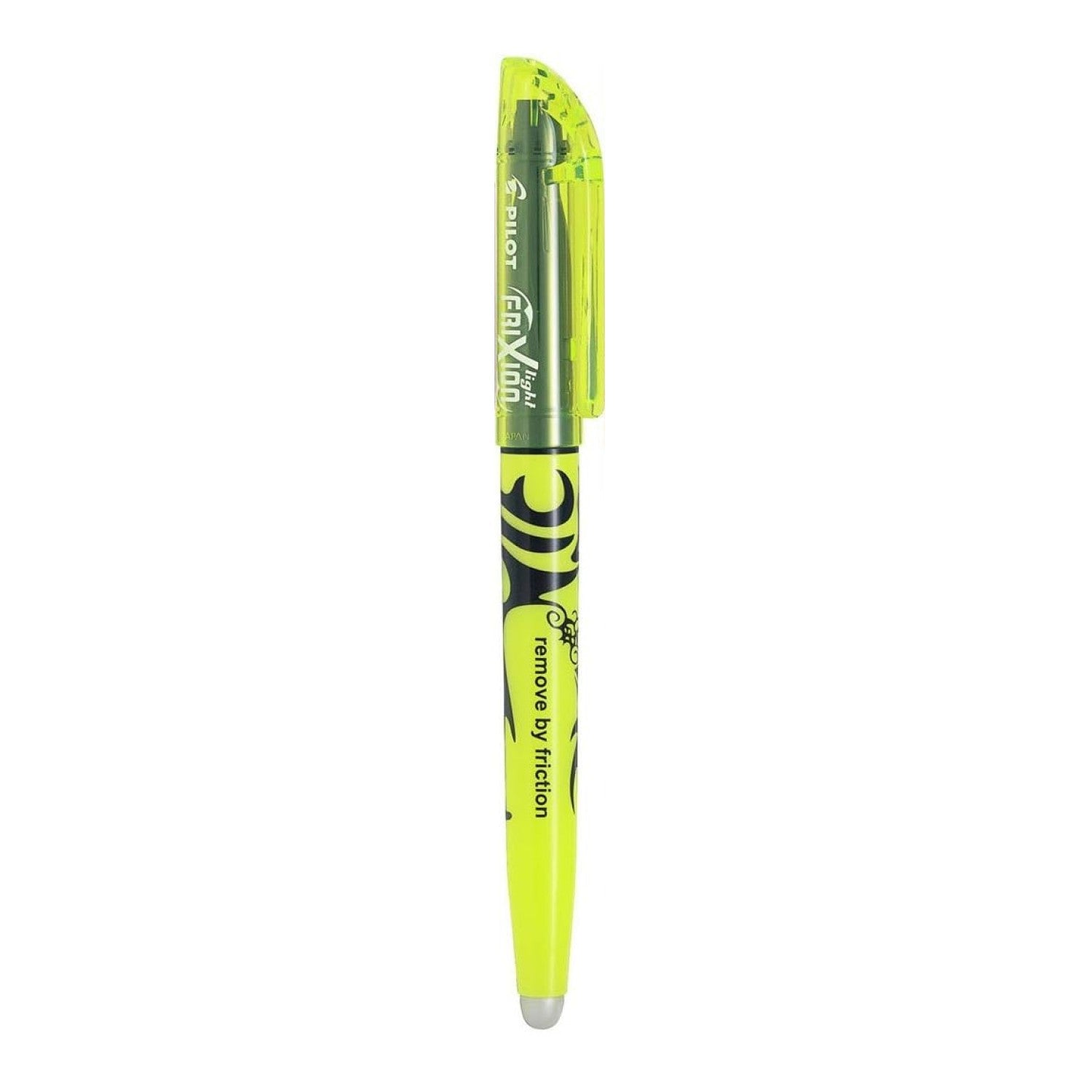 Pilot Frixion Light Highlighters Assorted Colours - yellow highlighter pen with eraser top.