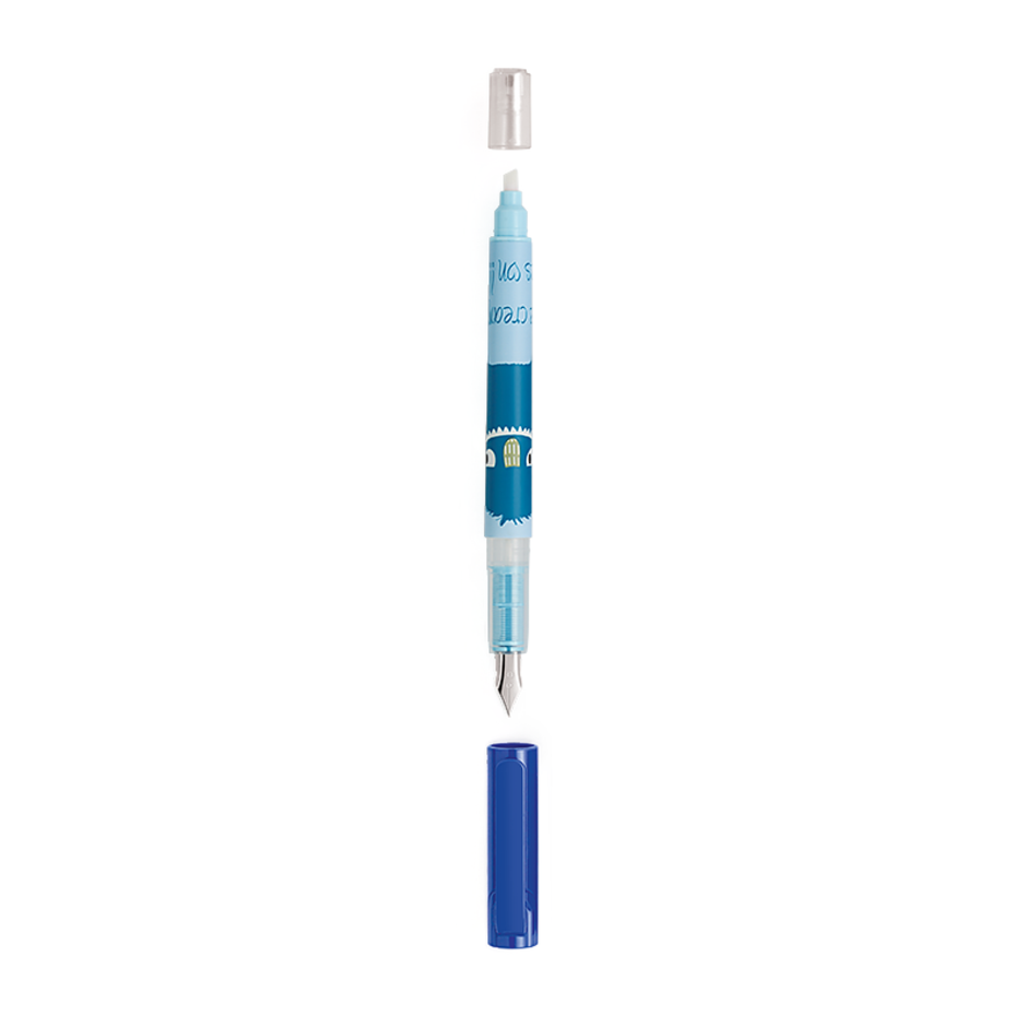 Unomax Funky Fountain Pen | 2 in 1 with Eraser | Includes 4 Ink Cartridges