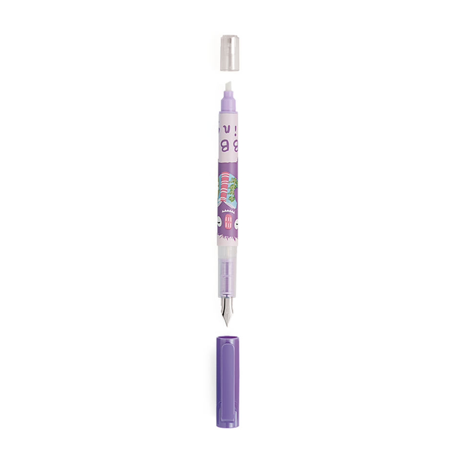 Unomax Funky Fountain Pen | 2 in 1 with Eraser | Includes 4 Ink Cartridges