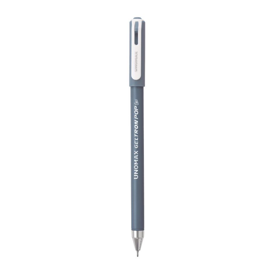 Unomax Geltron Pop Gel Pen | Waterproof Ink | Ink Colour - Blue, Black and Red - pastel blue design