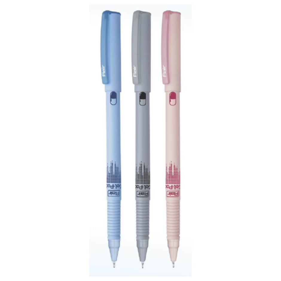 Flair Gel-Pod Gel Pen | Ink Colour - Blue, Black and Red