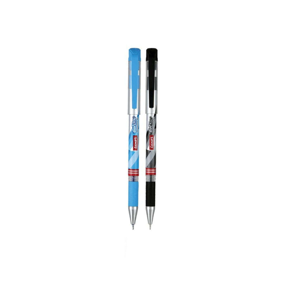 Luxor Gel One Gel Pen | Pack of 40 - Blue and Black Gel Pens displayed together