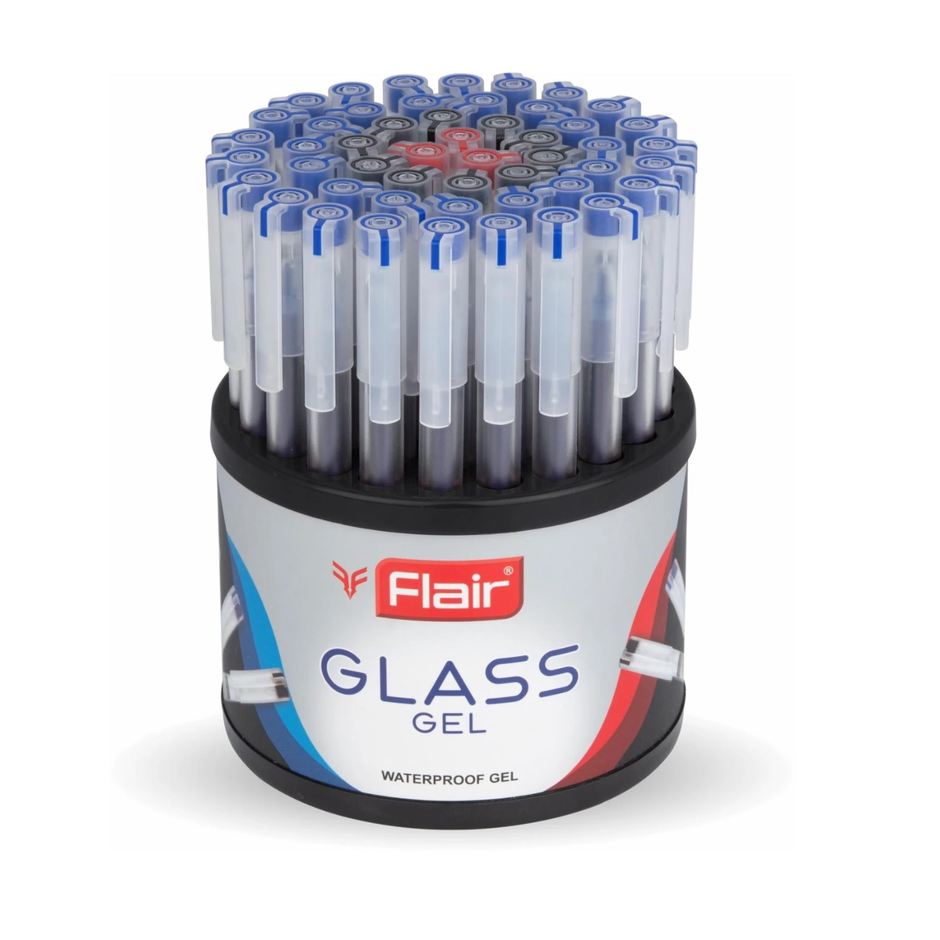Flair Glass Gel Pen | Ink Colour - Blue, Black and Red