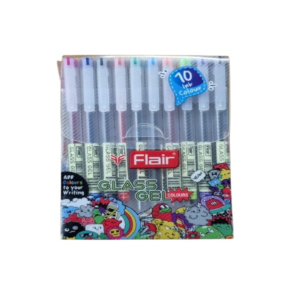 Flair Glass Gel Pen | Ink Colour - Blue, Black and Red