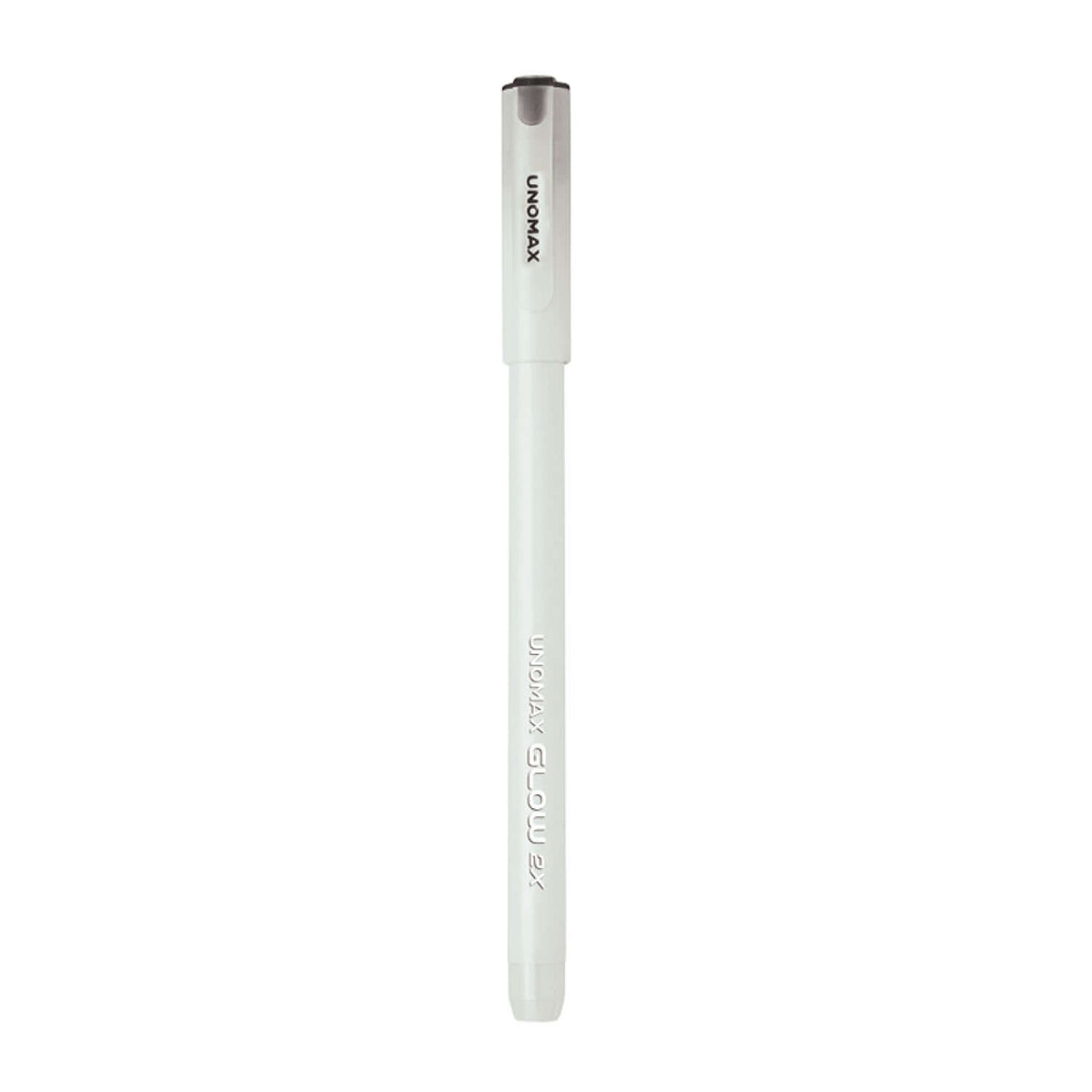 Unomax Glow 2X Ball Pen | Ink Colour - Blue, Black and Red featuring a sleek design and glow-in-the-dark functionality.