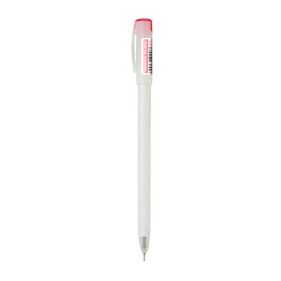 Unomax Glow 2X Ball Pen | Ink Colour - Blue, Black and Red on a white background.