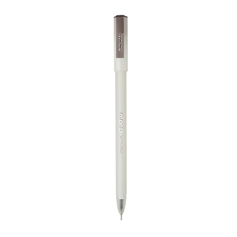 Unomax Glow Gel Pen | Waterproof Ink | Ink Colour - Blue and Black with 0.7mm tip and luminescent ink feature.