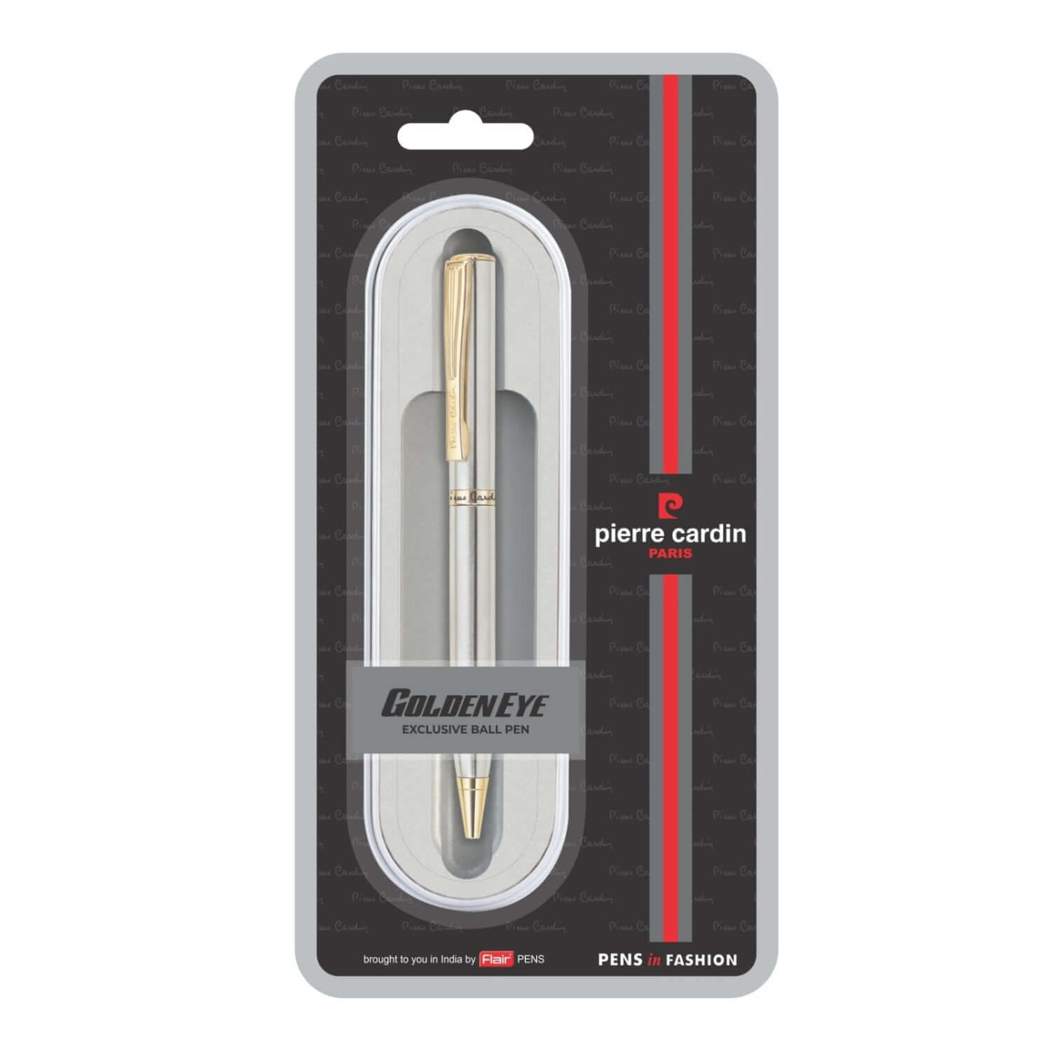 Pierre Cardin Golden Eye Ball Pen | Ink Colour - Blue in elegant packaging featuring gold trim.
