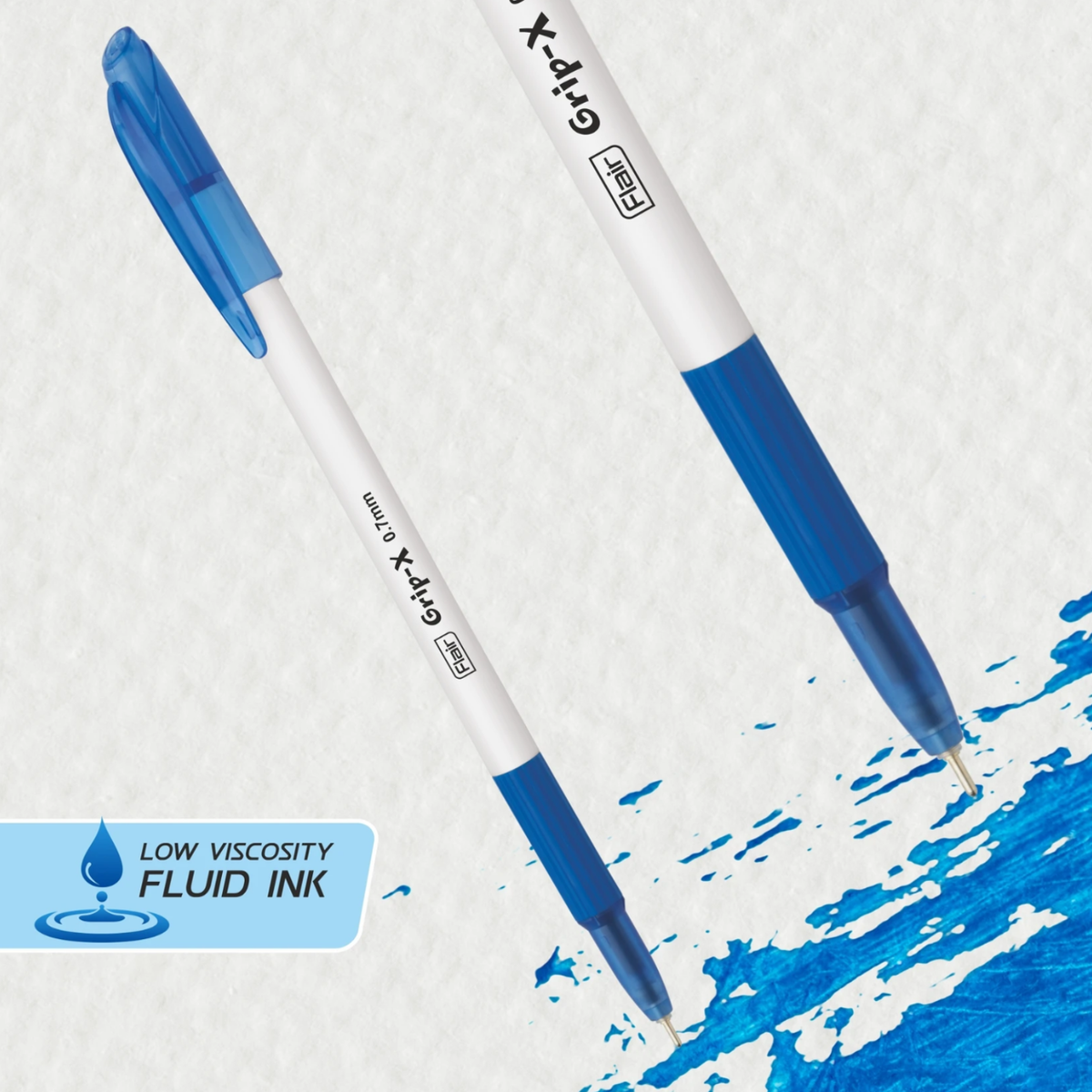 Flair Grip-X Ball Pen | Pack of 50 | Ink Colour - Blue