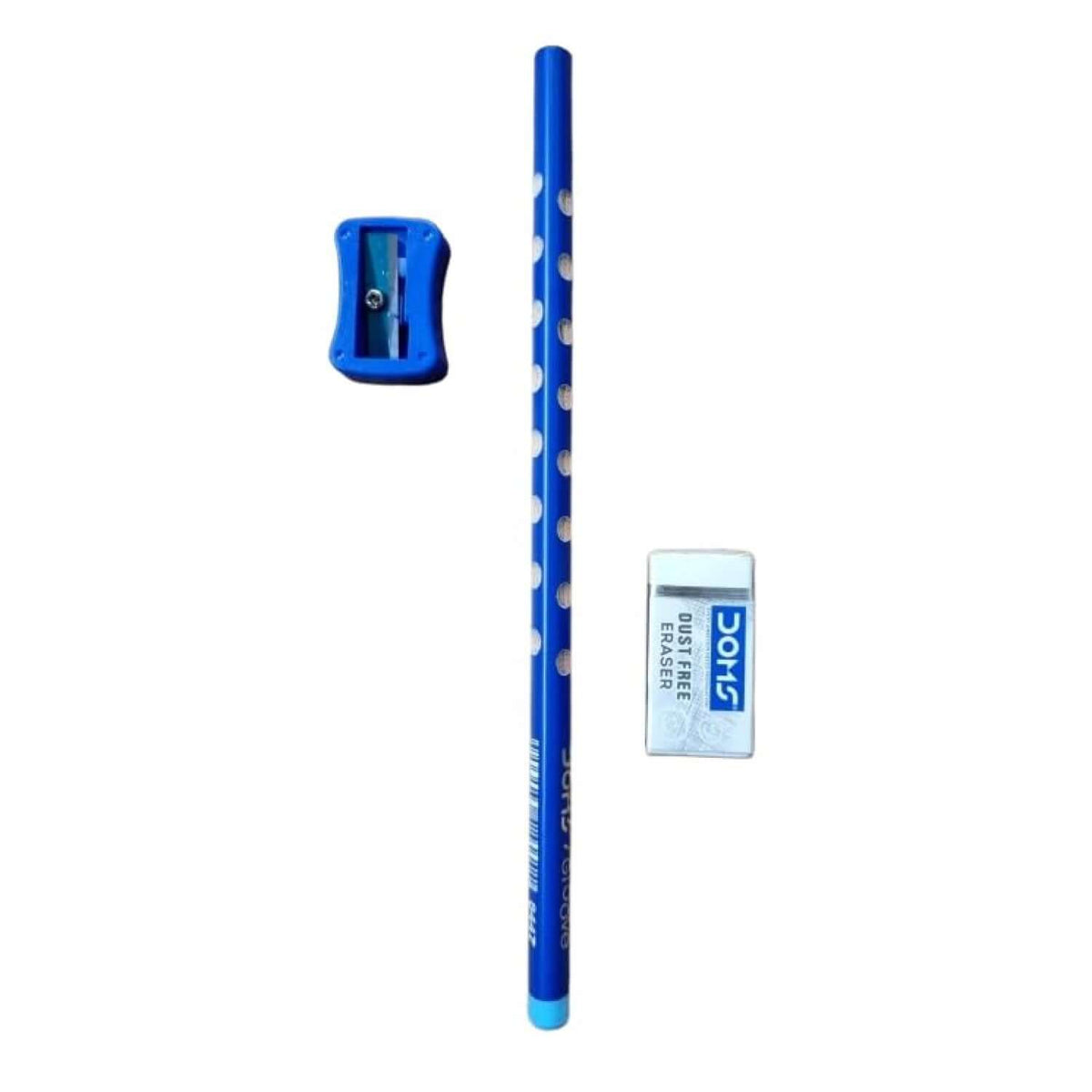 DOMS Groove Pencil Kit | For Dark & Neat Writing | Includes Pencil, Sharpner & Eraser.