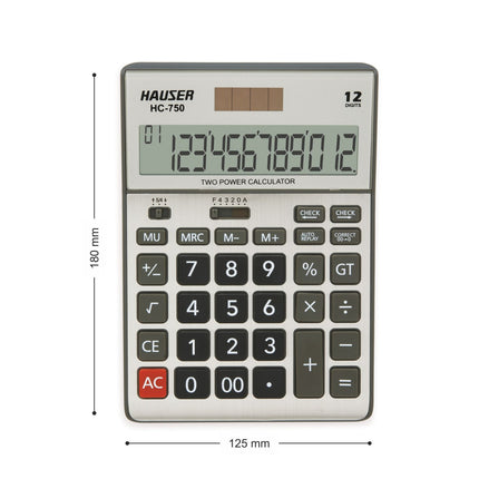 Hauser HC-750 12 Digits Desktop Calculator
