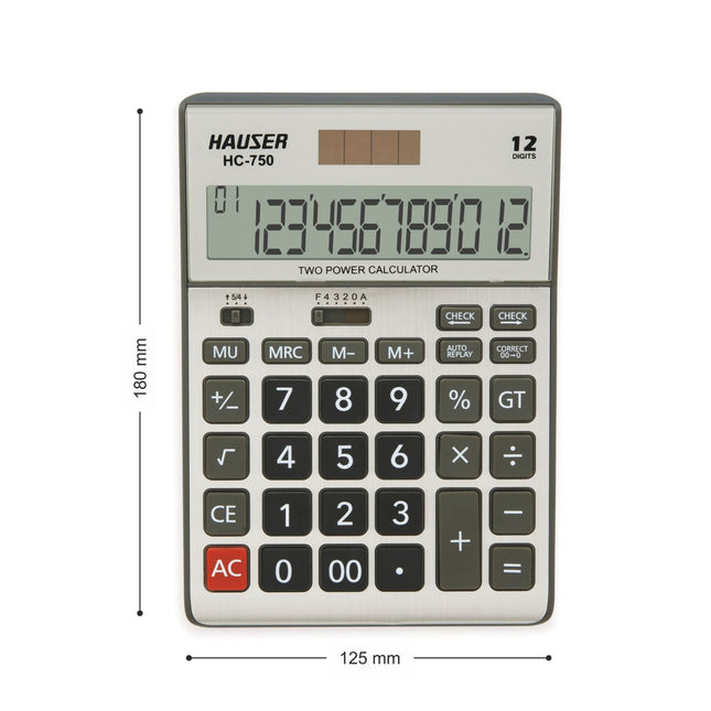 Hauser HC-750 12 Digits Desktop Calculator
