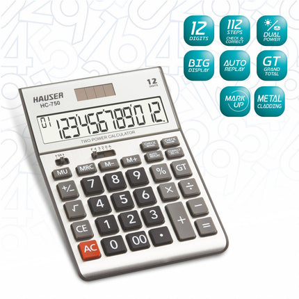Hauser HC-750 12 Digits Desktop Calculator