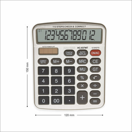Hauser HC-837MT 12 Digits Desktop Calculator
