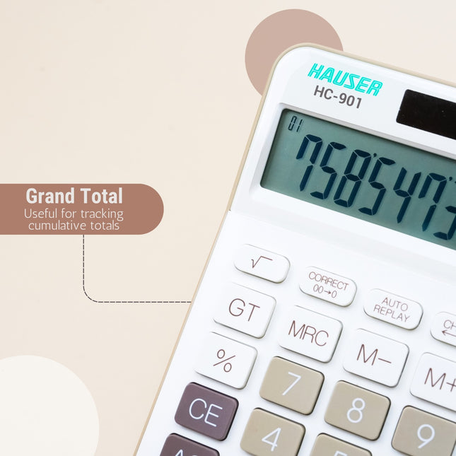 Hauser HC-901 12 Digits Desktop Calculator