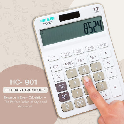 Hauser HC-901 12 Digits Desktop Calculator