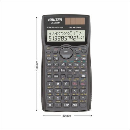Hauser HC-991MS Scientific Calculator | 401 Functions and 2 Line Display