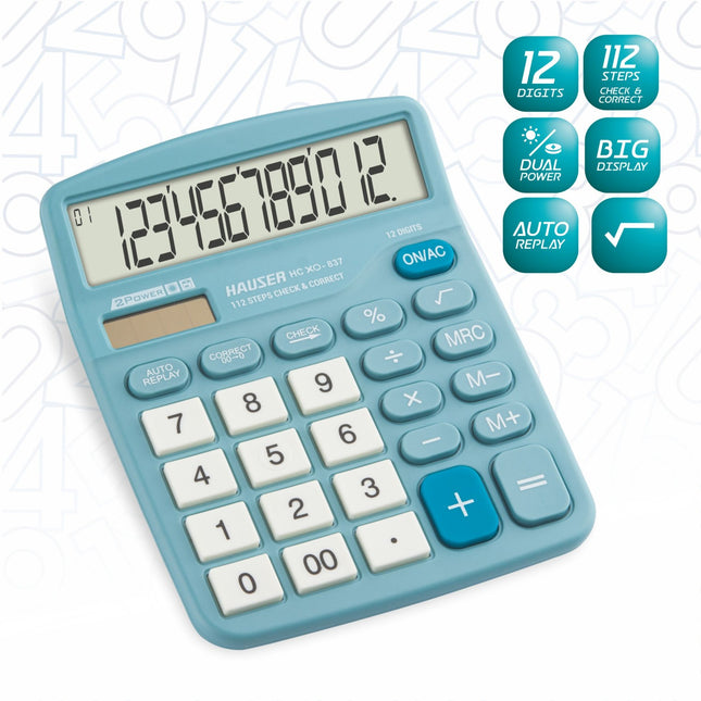 Hauser HC XO-837 12 Digits Desktop Calculator