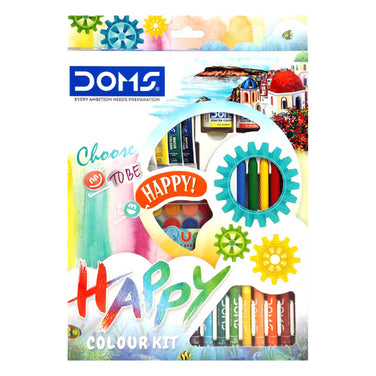 DOMS Happy Colour Kit | Combination of 9 Stationery Items