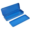 Doms Harry Potter Metal Pencil Box in blue color with open lid showcasing ample storage space.