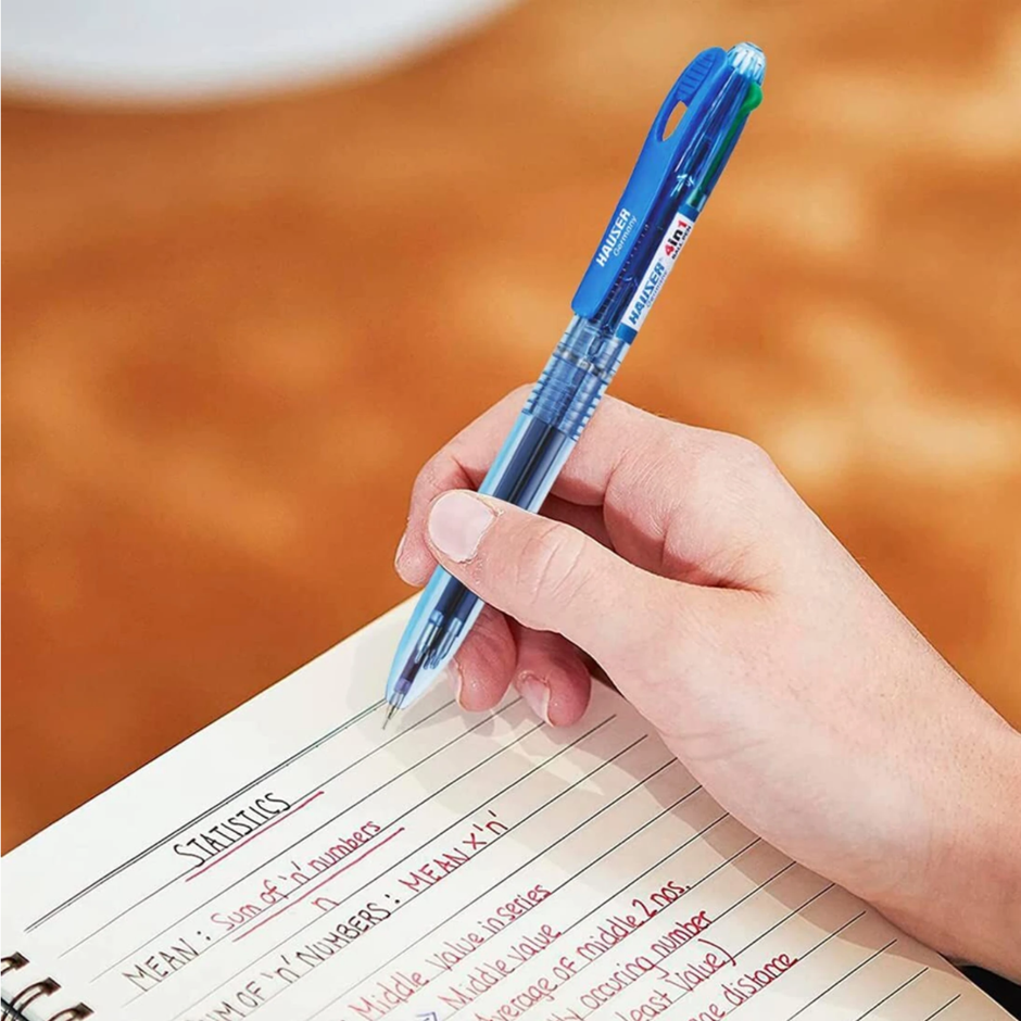 Hauser 4 in 1 Ball Pen | Ink Colour - Blue, Black, Green and Red