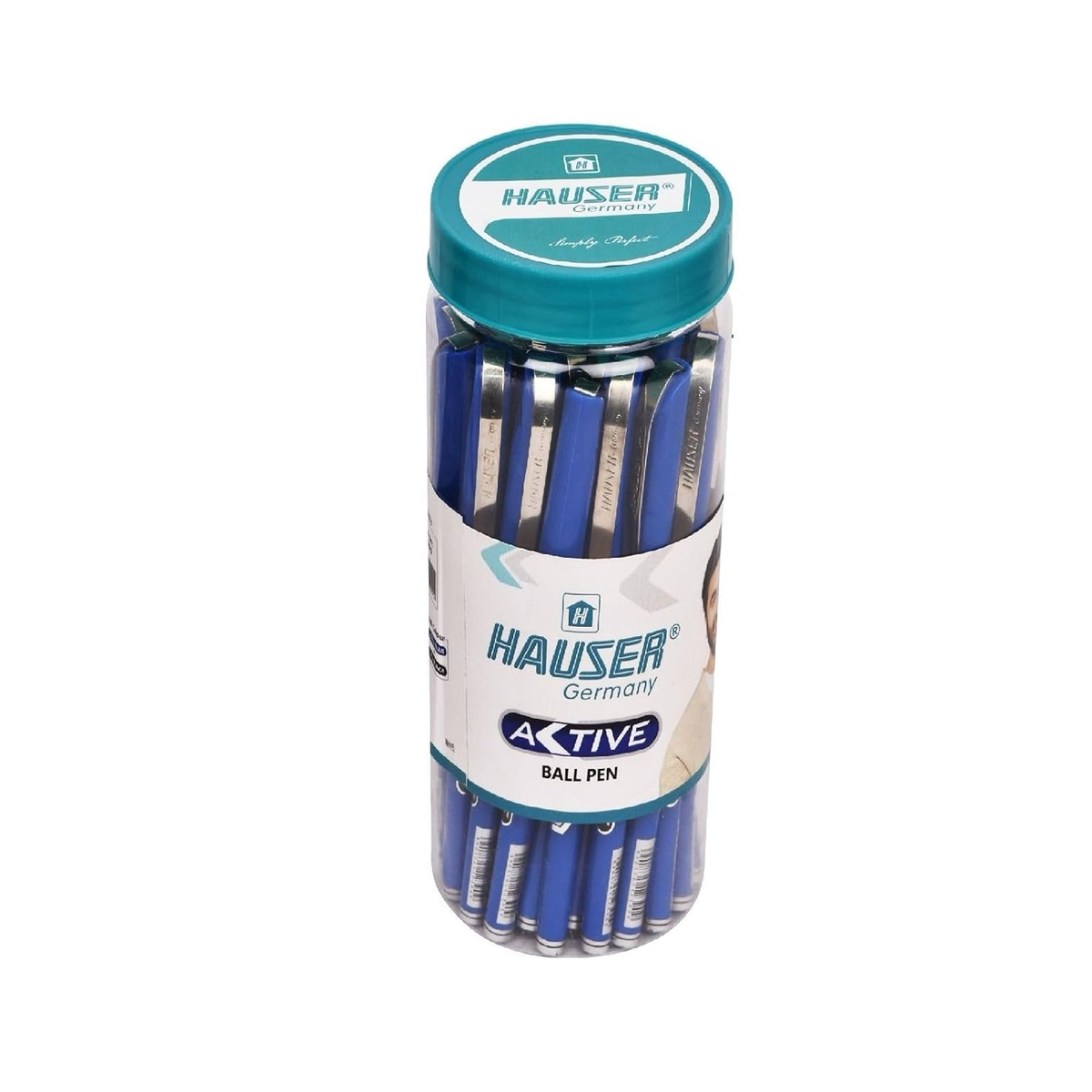 Hauser Active Ball Pen | Pack of 25 | Ink Colour - Blue and Black