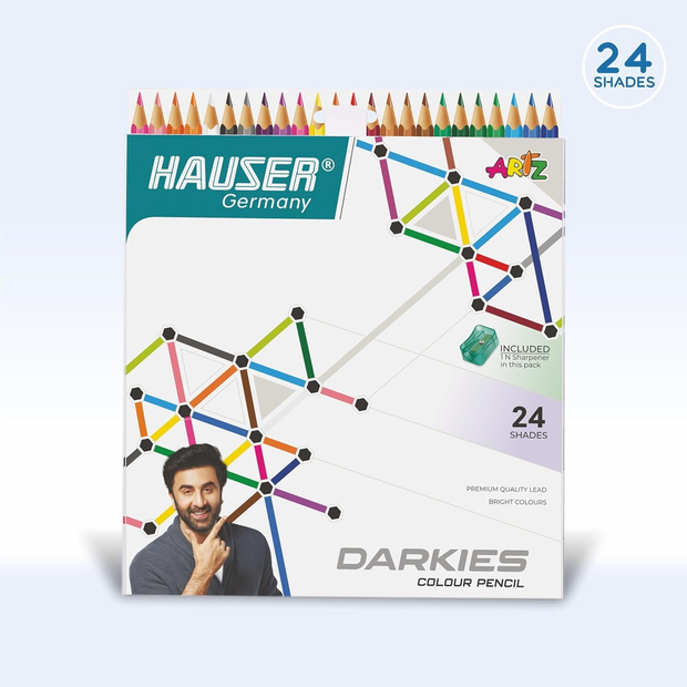 Hauser Artz Darkies Colour Pencils 24 Shades
