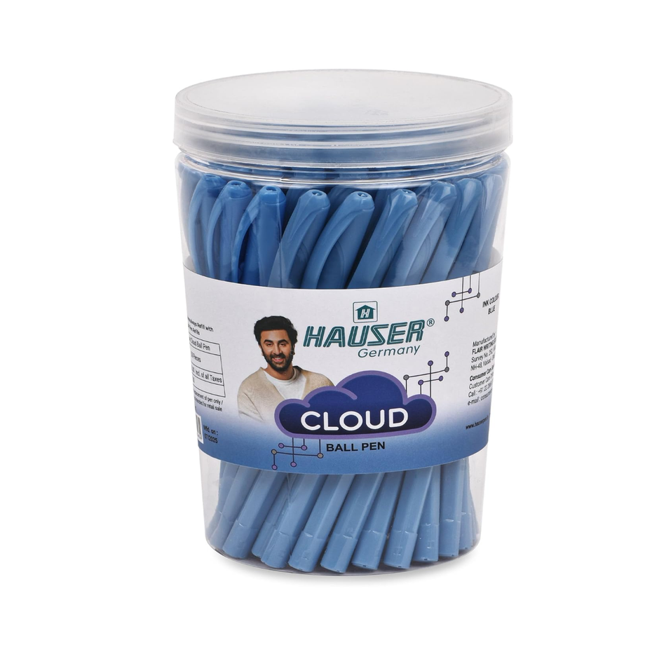 Hauser Cloud Ball Pen | Pack of 50 | Ink Colour - Blue