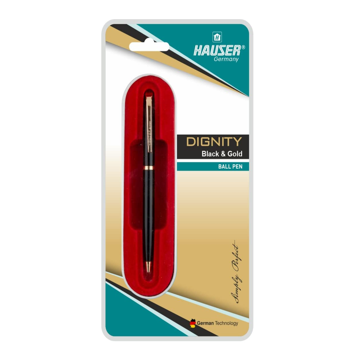Hauser Dignity Black & Gold Ball Pen | Ink Colour - Blue