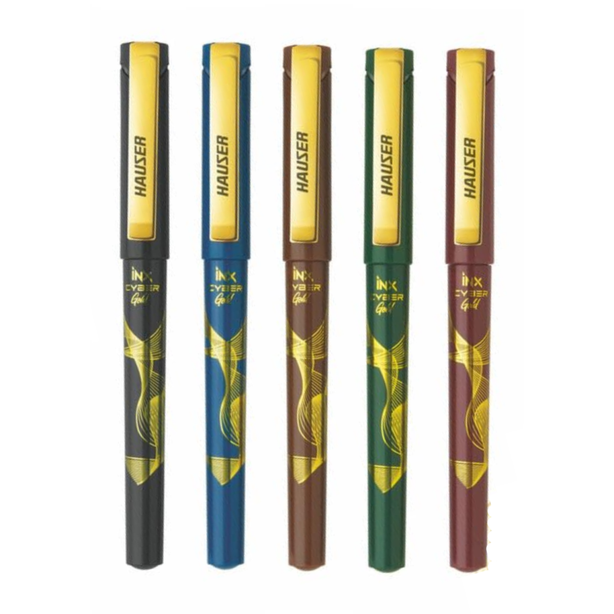 Hauser Inx Cyber Gold Fountain Pen | Includes 2 Ink Cartridges