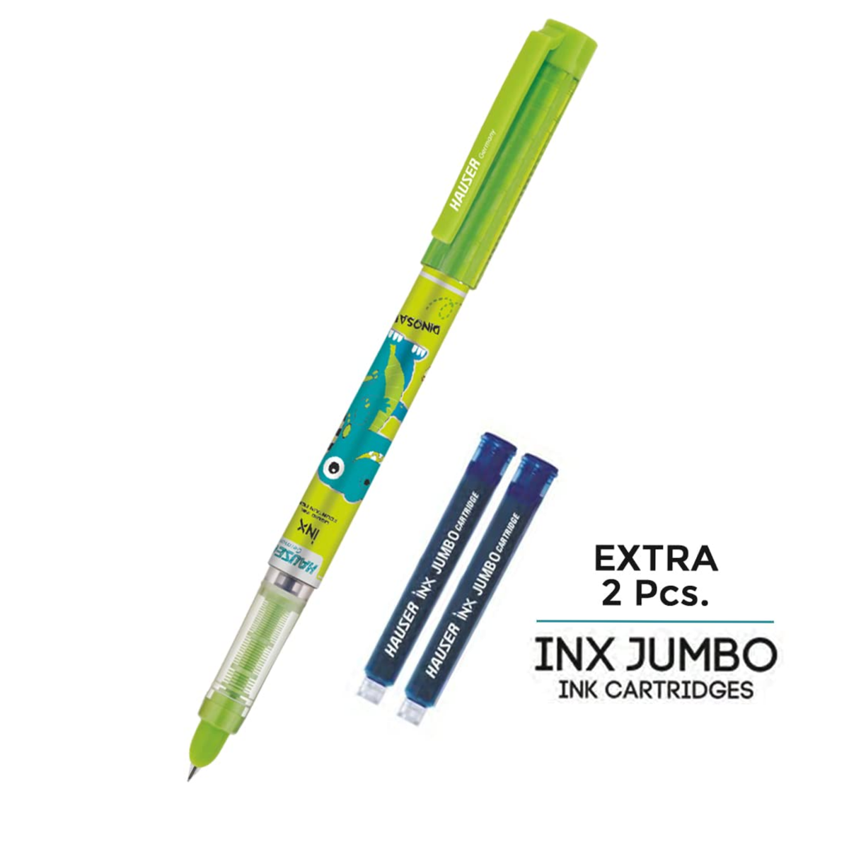 Hauser Inx Dino Fountain Pen | Includes 2 Ink Cartridges