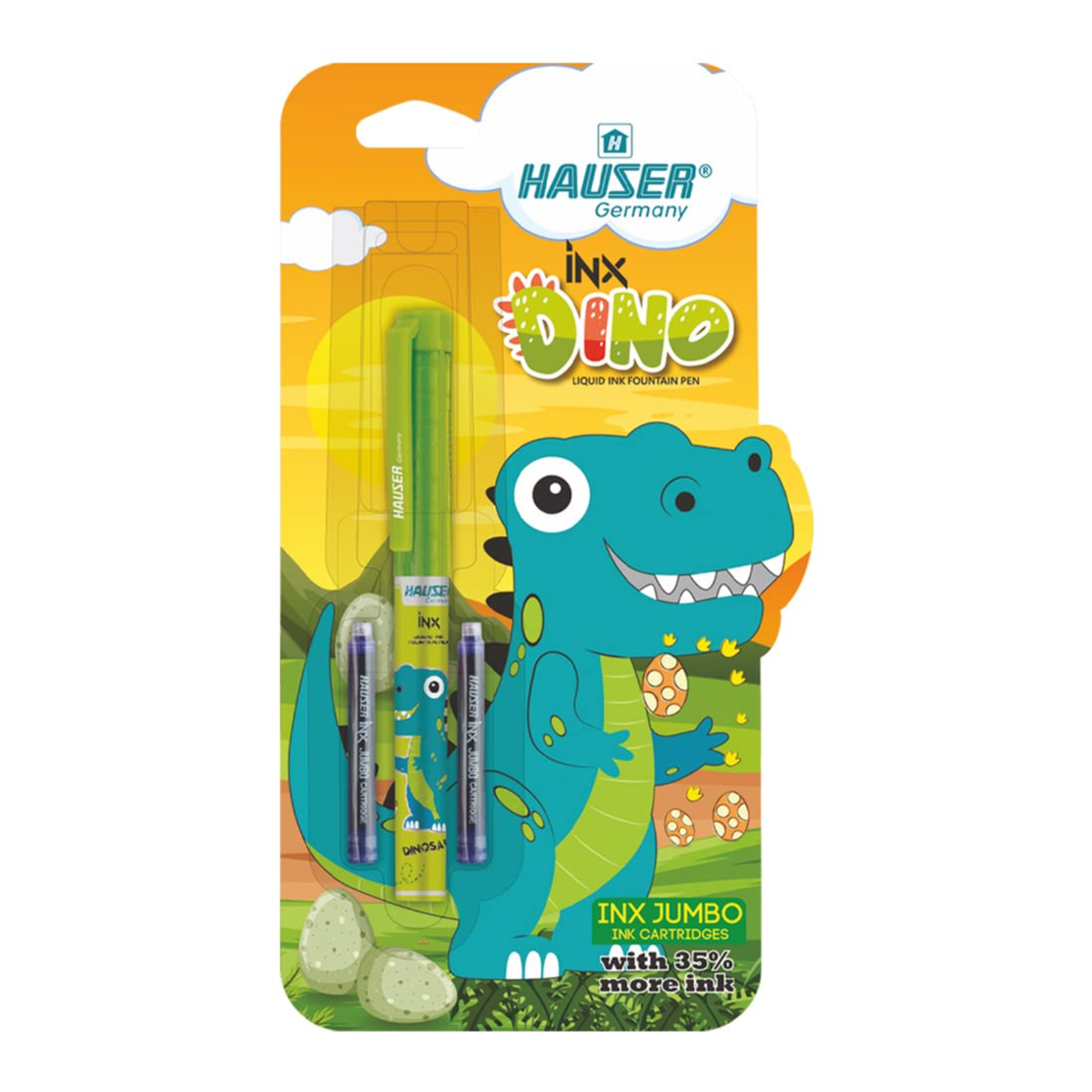 Hauser Inx Dino Fountain Pen | Includes 2 Ink Cartridges