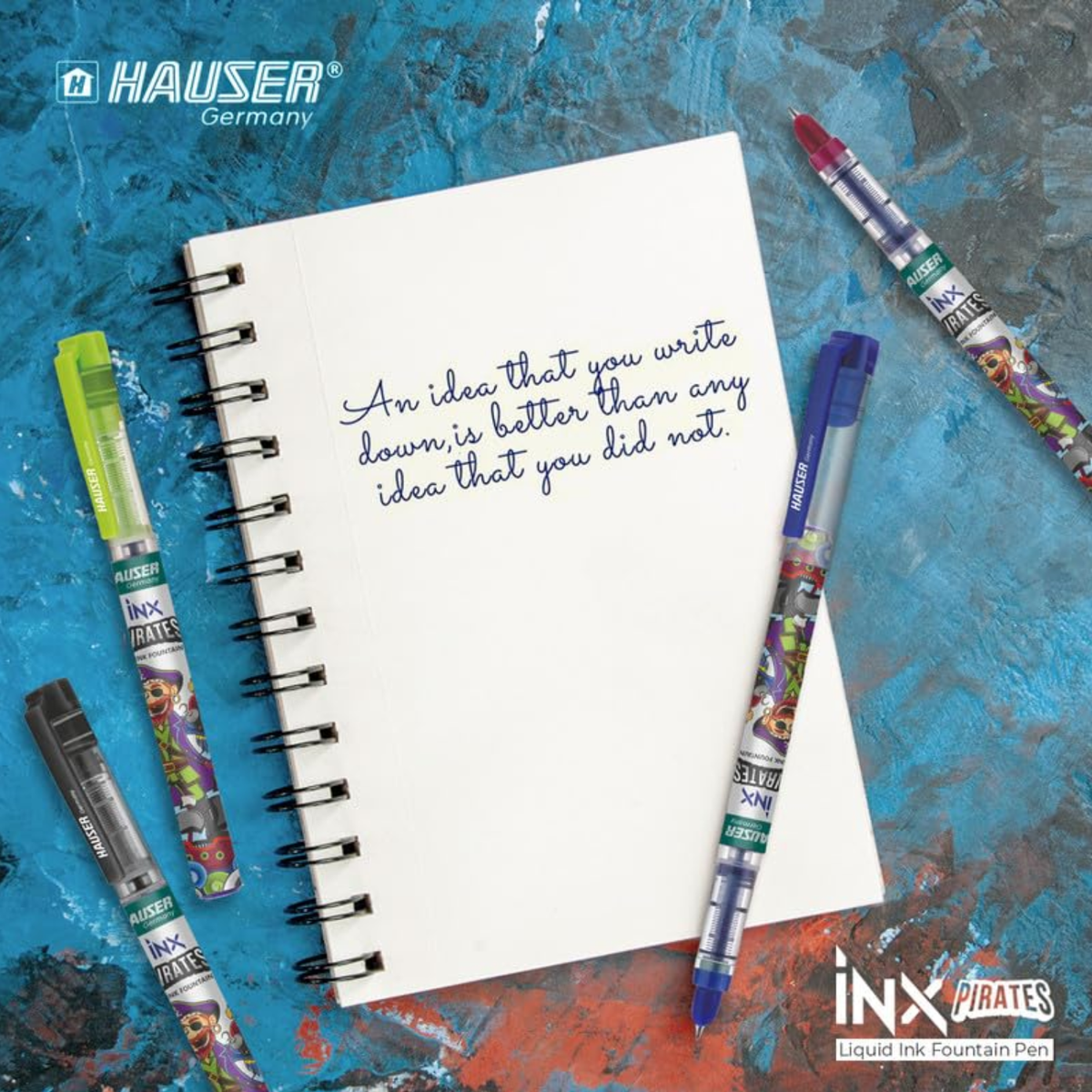 Hauser Inx Pirates Fountain Pen | Includes 2 Ink Cartridges