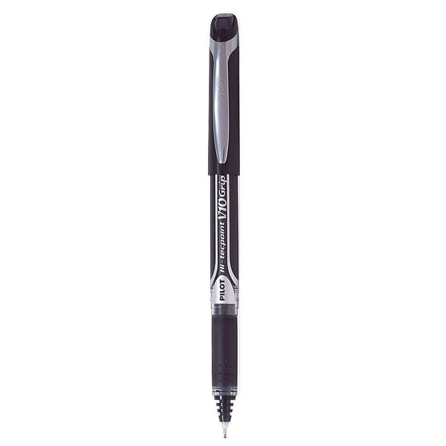 Pilot Hi-Tecpoint V10 Grip 1.0mm Medium Point Pure Liquid Ink Roller Ball Pen with Dimpled Rubber Grip