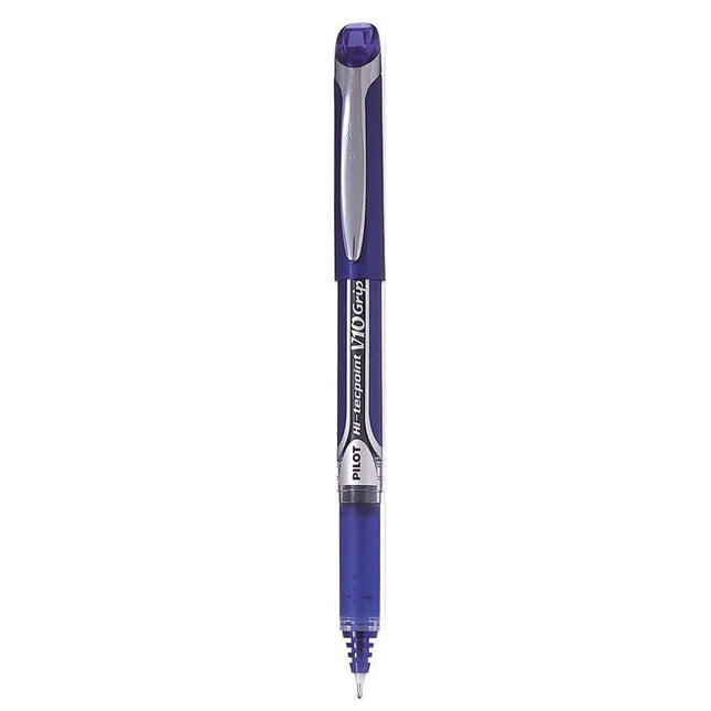 Pilot Hi-Tecpoint V10 Grip 1.0mm Medium Point Pure Liquid Ink Roller Ball Pen with Dimpled Rubber Grip