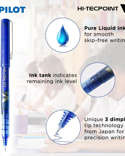 Pilot Hi-Tecpoint V7 0.7mm Fine Point Pure Liquid Ink Roller Ball Pen