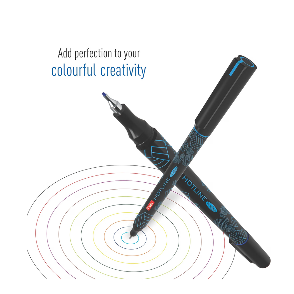 Flair Hotline Fineliner Pens | Set of 10 Assorted Pens