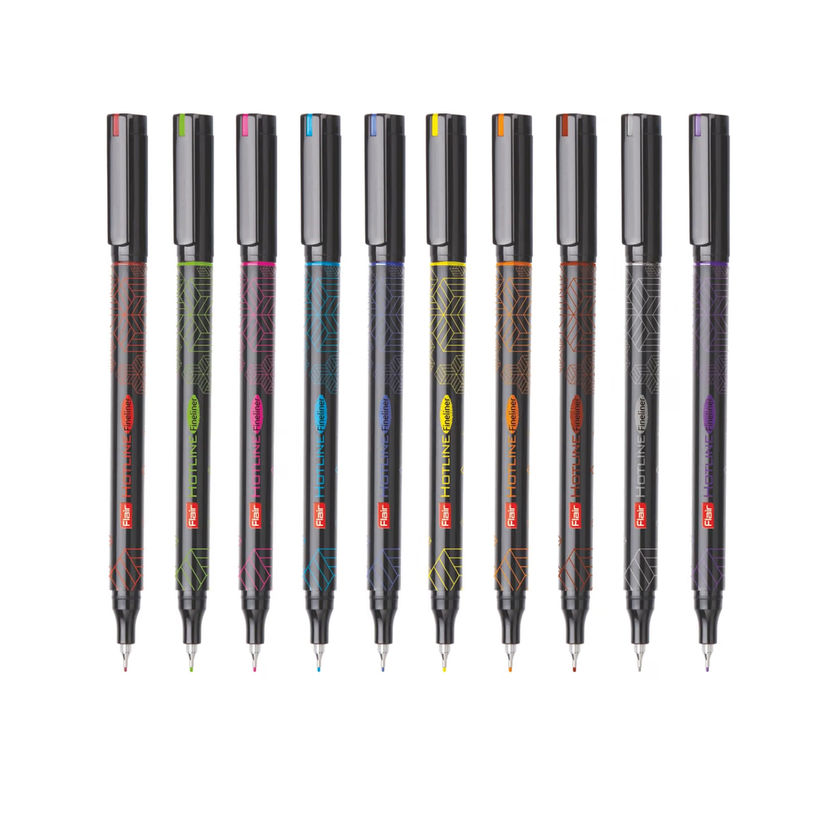 Flair Hotline Fineliner Pens | Set of 10 Assorted Pens