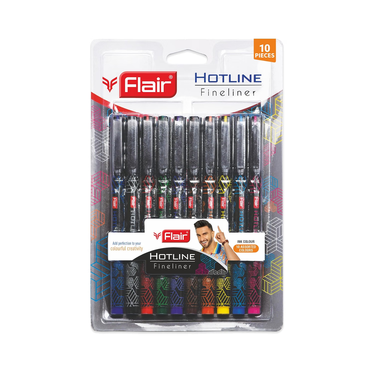 Flair Hotline Fineliner Pens | Set of 10 Assorted Pens