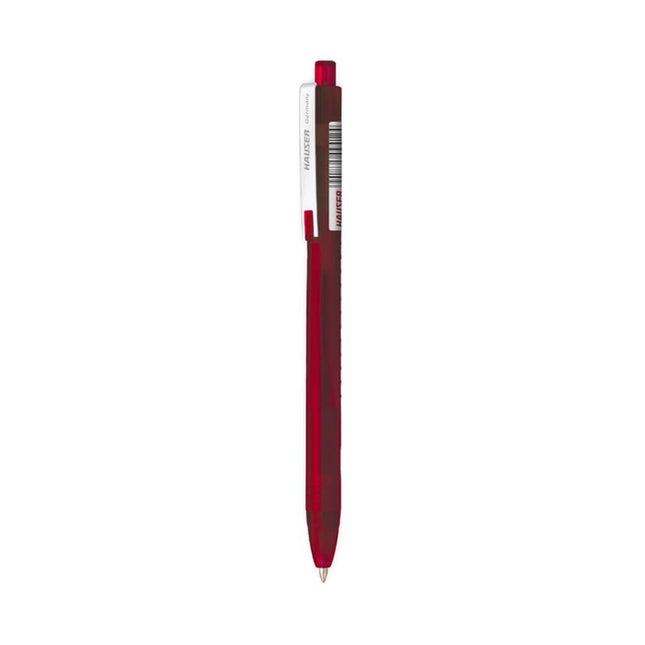 Hauser Iconiq Gel Pen | Ink Colour - Blue, Black, Green and Red in red color showing sleek design.