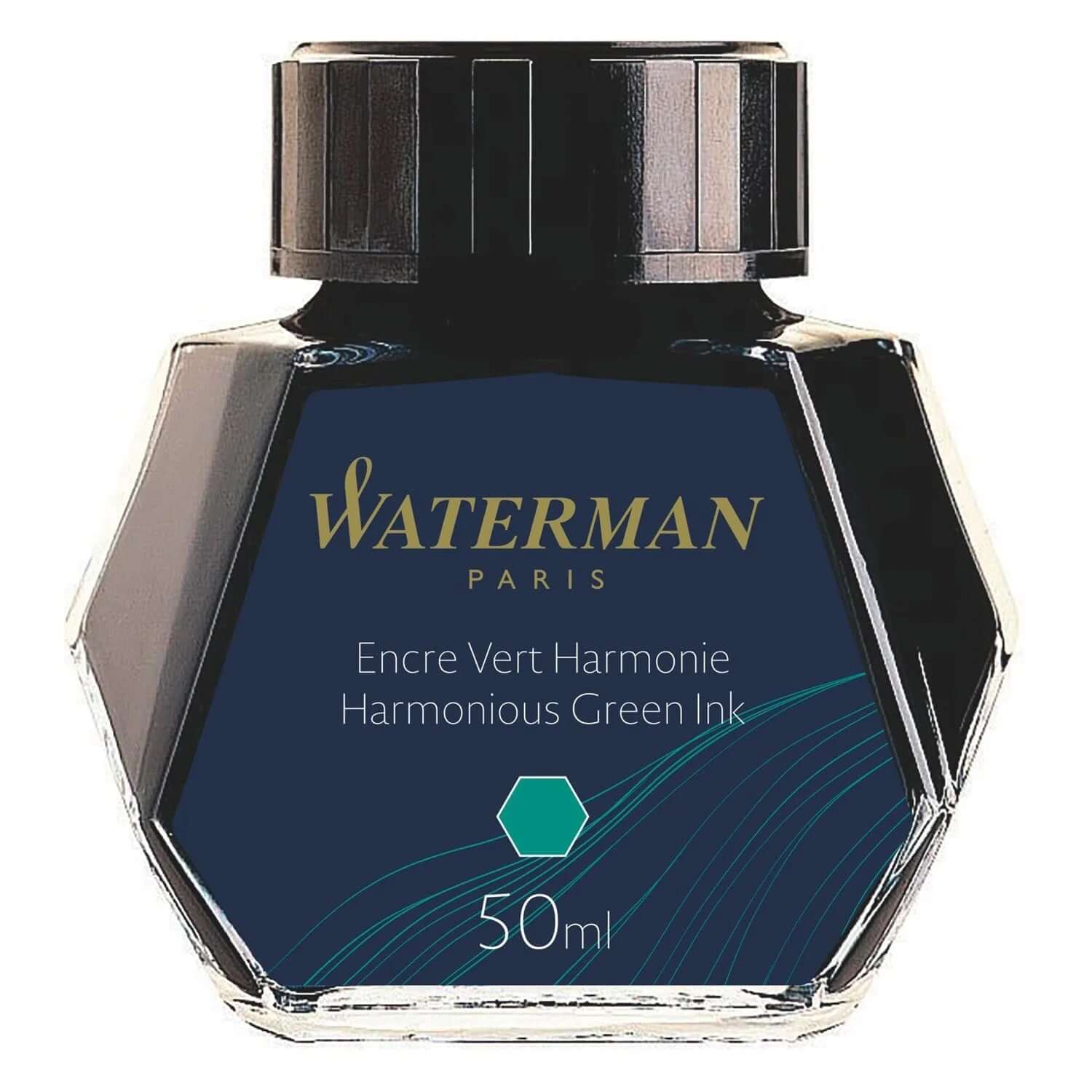 Waterman Ink Bottle - 50ML in Harmonious Green color, showcasing premium quality ink for effortless writing.