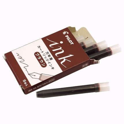 Pilot Ink Cartridges IRF-5S for Fountain Pen | Pack of 5, featuring five cartridges in elegant packaging.