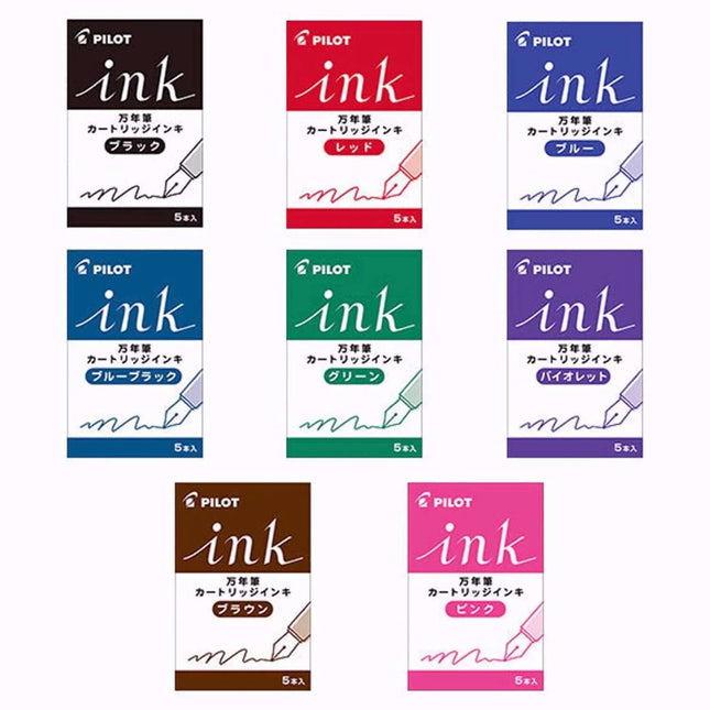 Pilot Ink Cartridges IRF-5S for Fountain Pen | Pack of 5 - assorted colors in packaging
